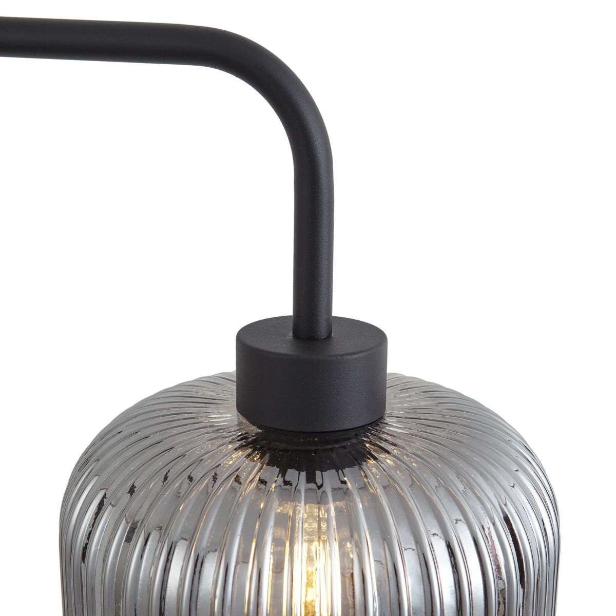Design vloerlamp zwart met smoke glas - Ana