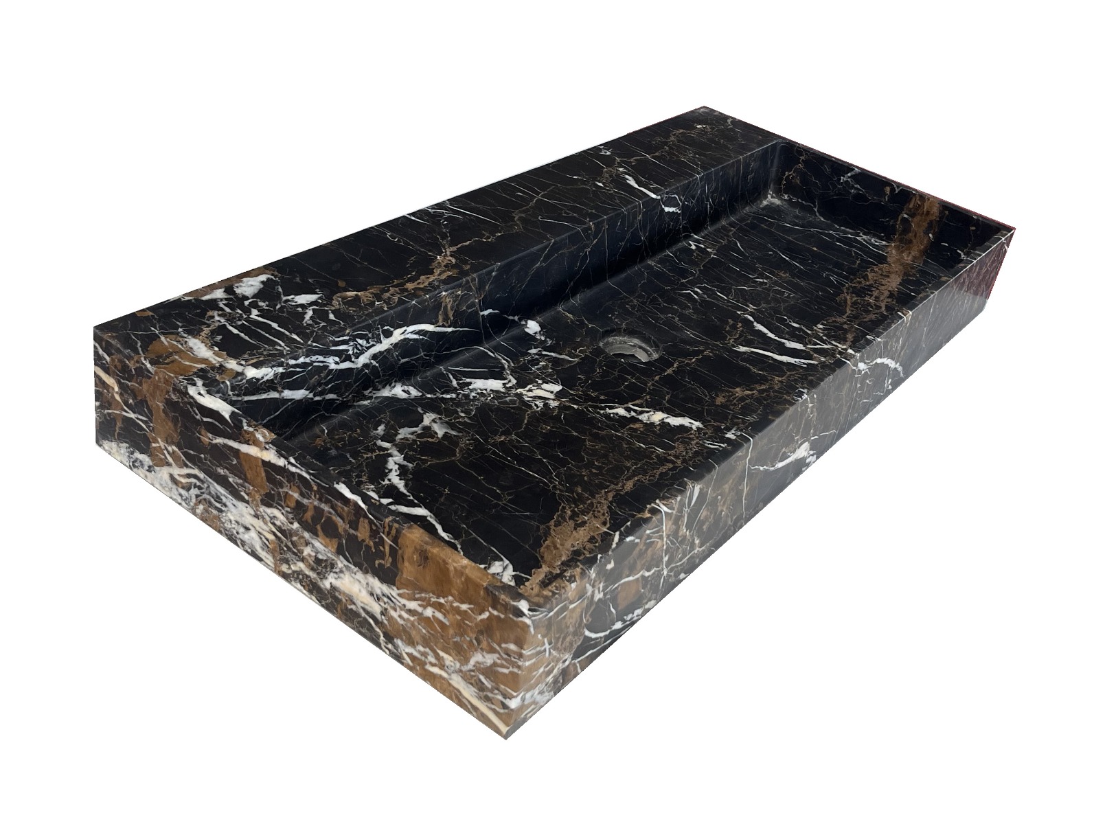 Saniclear Portoro Gold marmer wastafel 100x46cm zonder kraangat