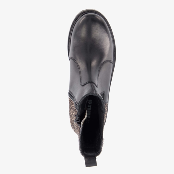 Groot leren meisjes chelsea boots met dierenprint