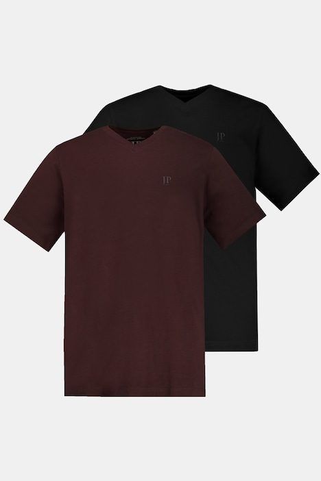 T-Shirts, Basic, 2er-Pack, V-Ausschnitt, Halbarm, bis 8 XL
