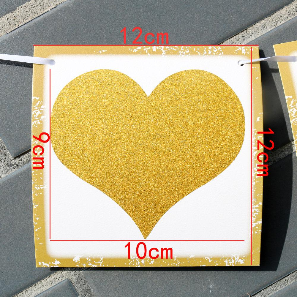Just Married Hochzeits Girlande Party Dekoration Accessoire - Gold