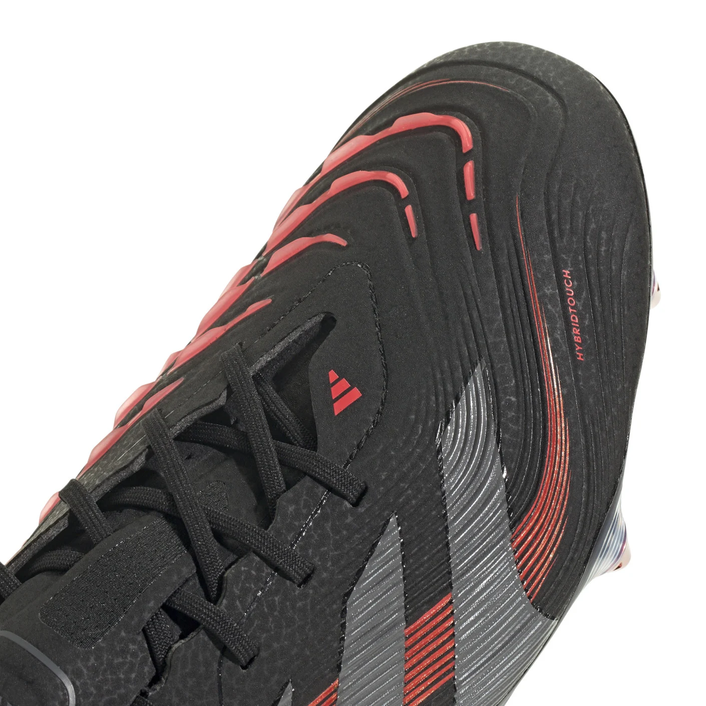Adidas Predator Elite IJzeren-Nop Voetbalschoenen (SG) Zwart Grijs Rood