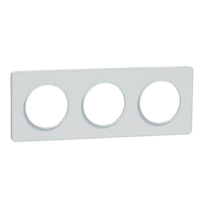 Plaque de finition 3 postes Odace Touch recyclé Schneider Electric blanc