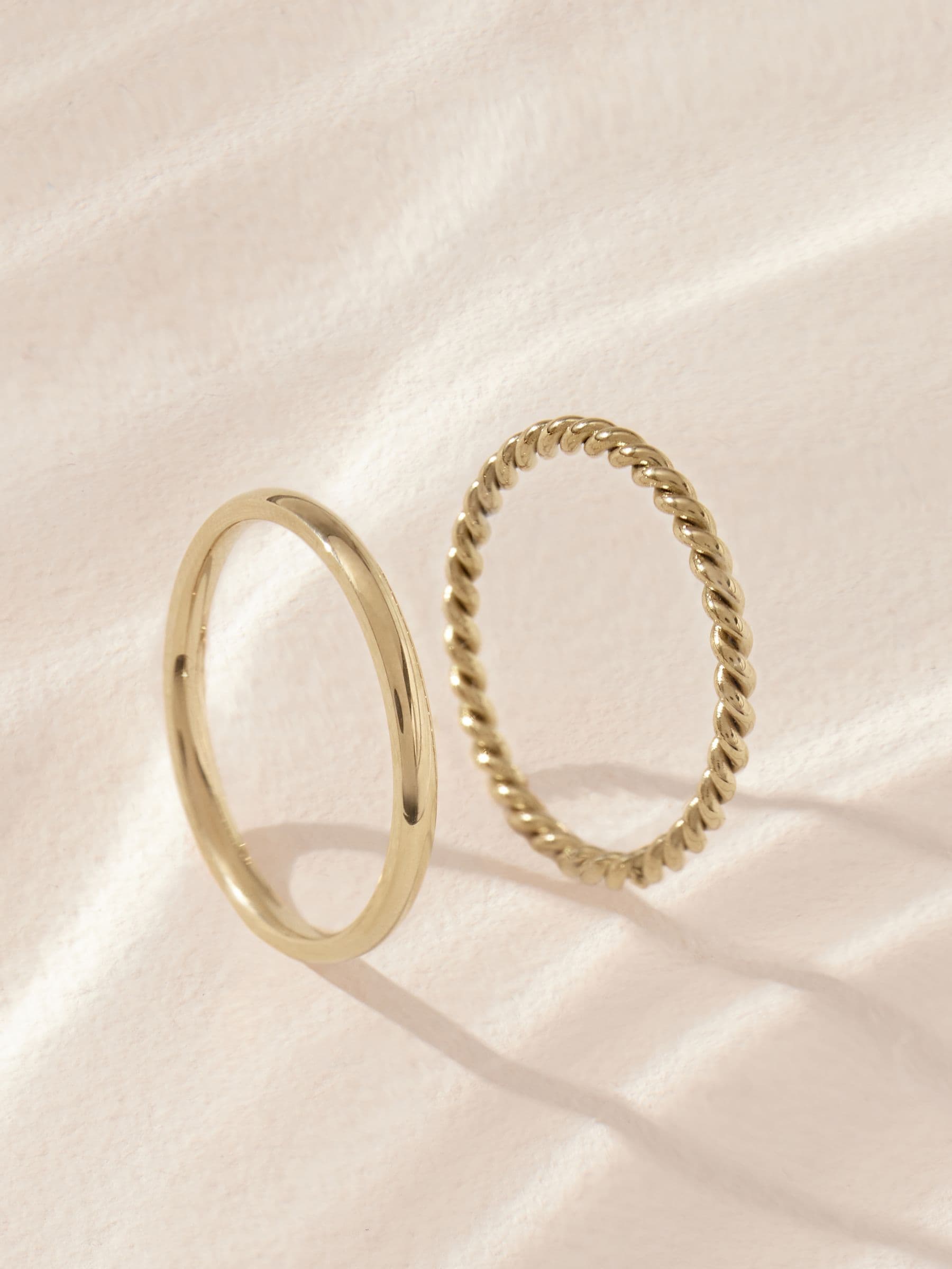 Goudkleurig - Stainless Steel Delicate Ring Pack