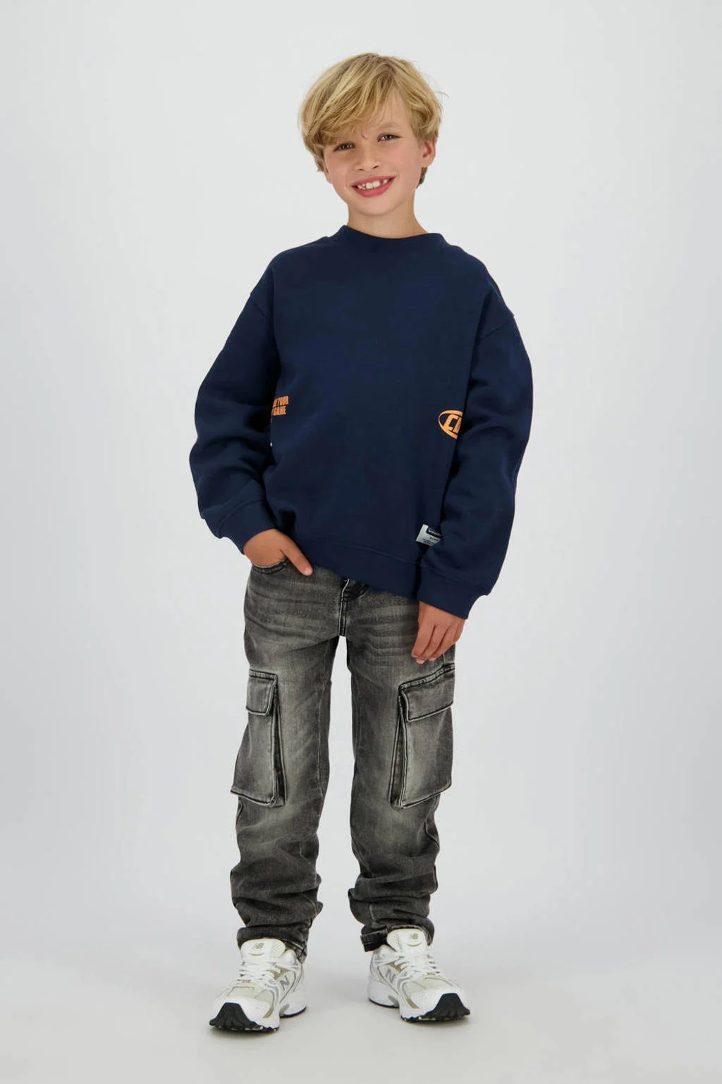 Vingino straight leg cargo jeans black denim