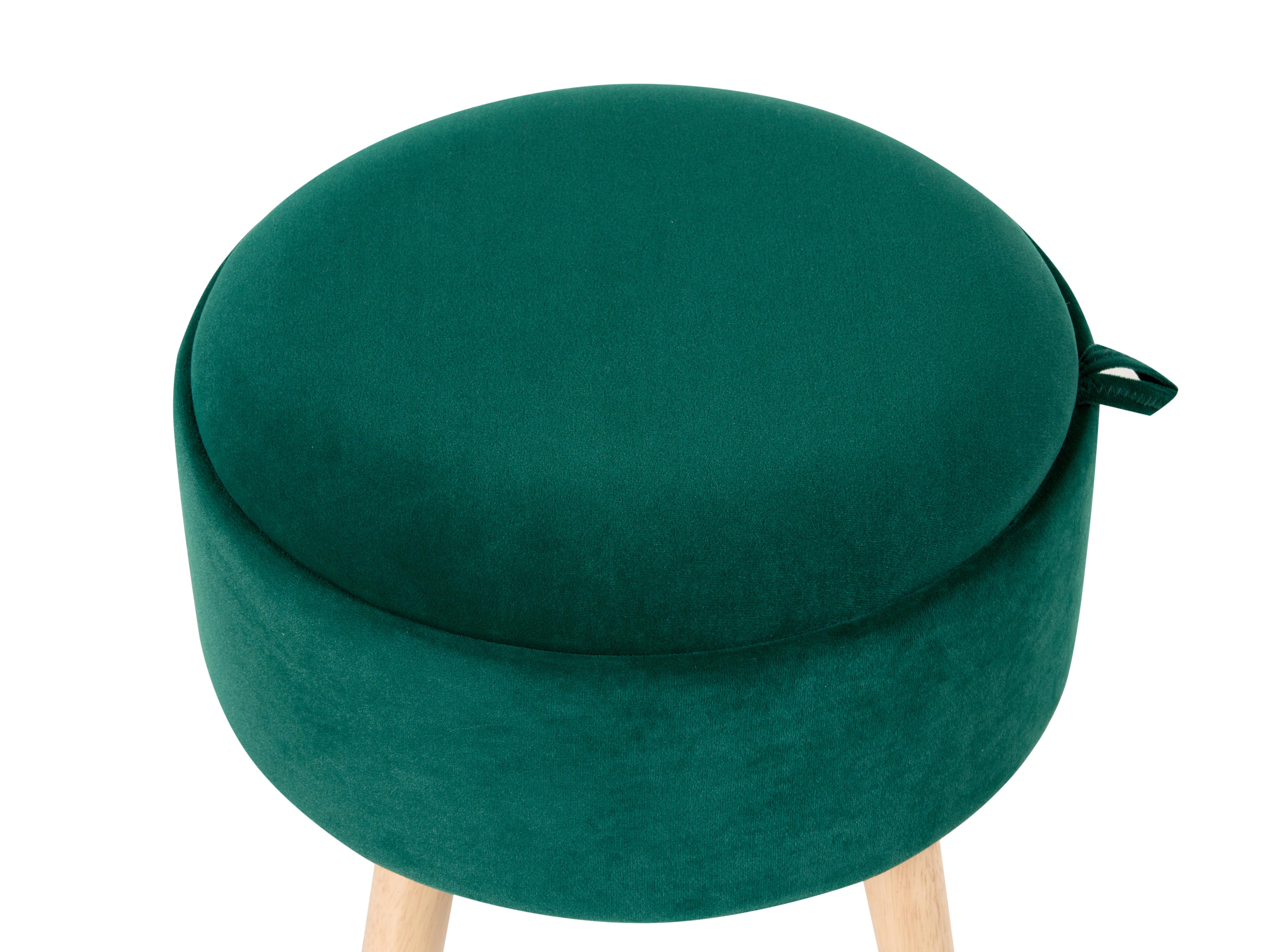 Hocker met opbergruimte NEELY Fluweel Smaragdgroen
