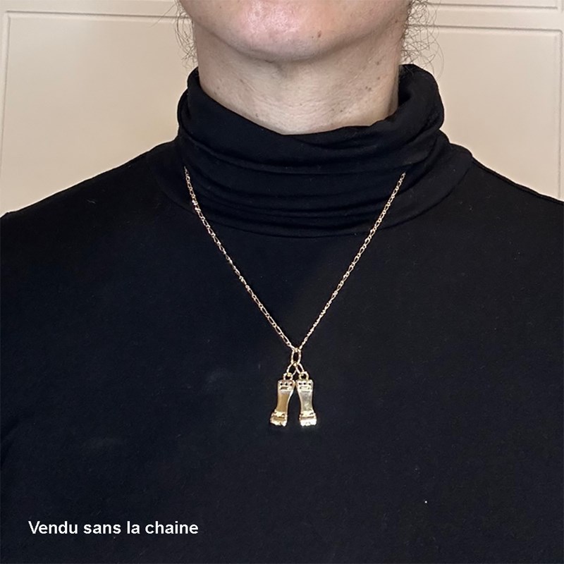 Pendentif paire de maniques de gymnastique - Plaqué or