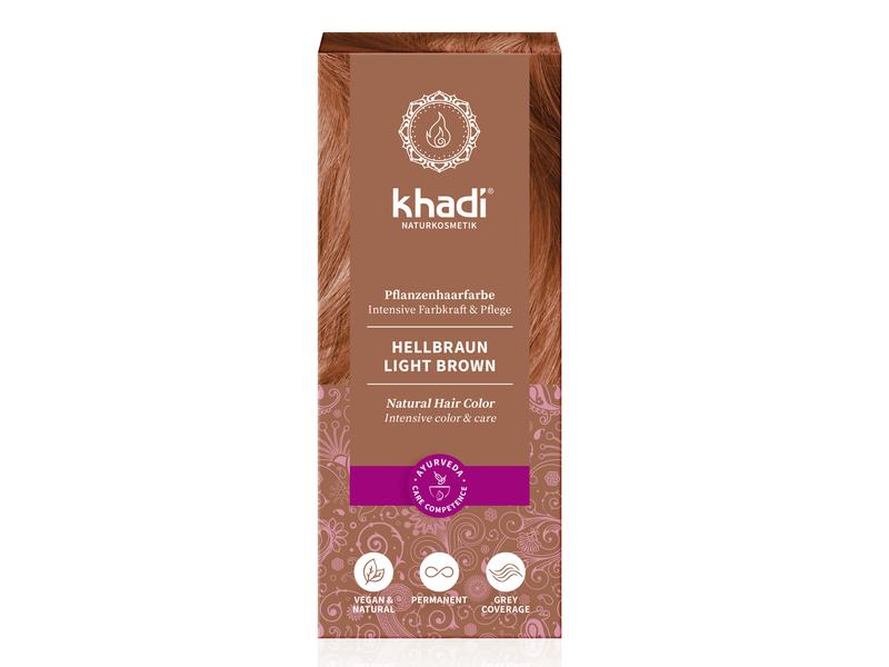 khadi Pflanzenhaarfarbe Hellbraun 100 g Intensive Pflanzenfarbe hellbraun