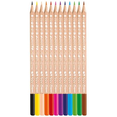 Maped Smiling Planet - 12 Crayons de couleur en bois