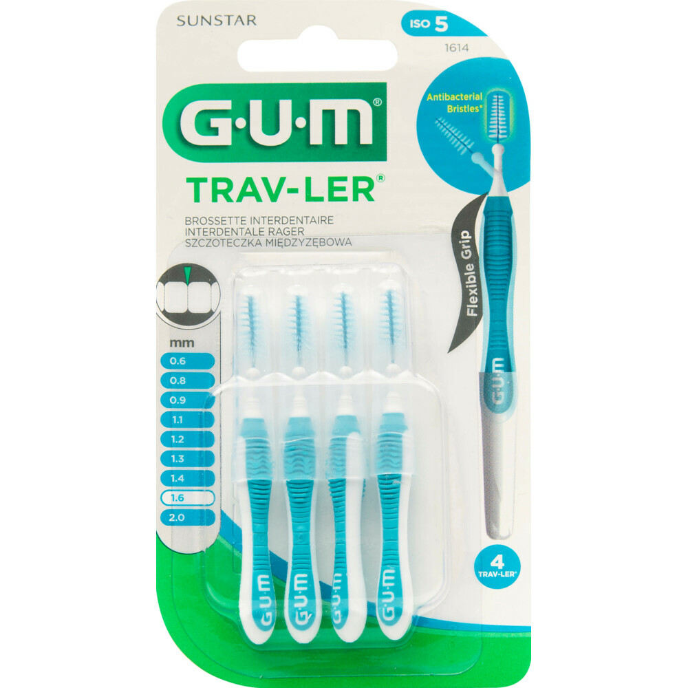GUM Trav-Ler Ragers Blauw 1.6mm4 stuks
