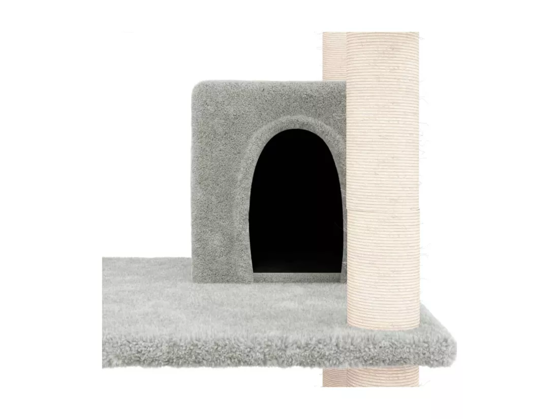 Arbre à chat avec griffoirs en sisal Gris clair 162 cm