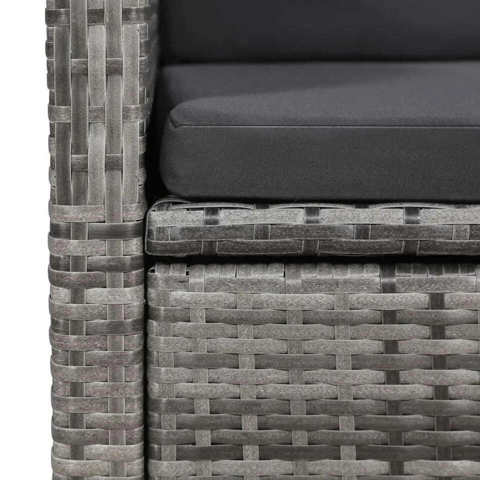 vidaXL - Grijs Tuinset - 4 verstelbaar stoelen en 150x90 cm tafel - Poly rattan