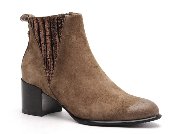 Fugitive boots bottine talons femme flak beige