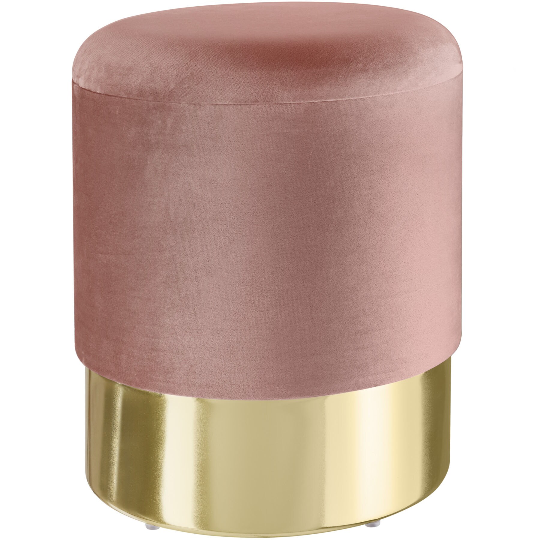 tectake® Sitzhocker, rund, in Samtoptik, 36 x 44,5 cm