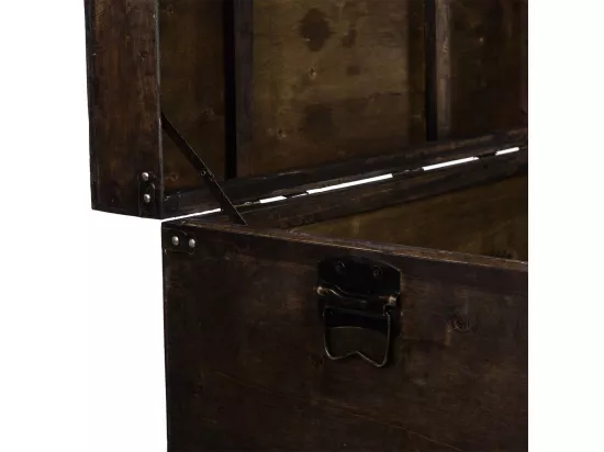 Coffre en bois argenté 75x74x51