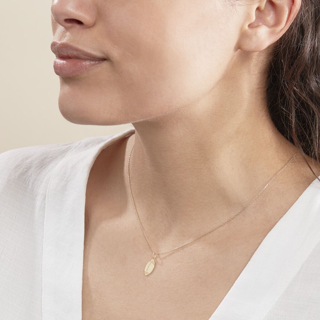 Pendentif Julius Sport Rugby Or Jaune