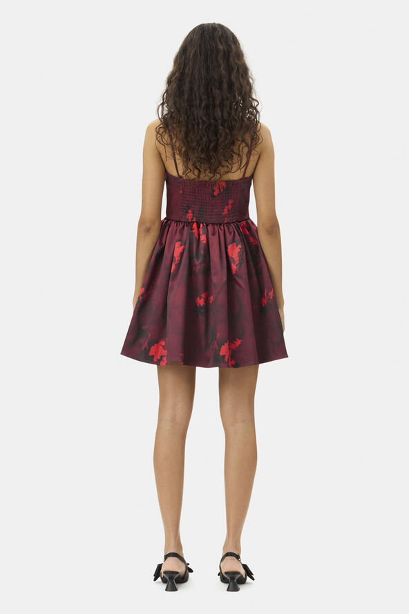 Ganni Printed Double Satin Strap Mini Dre Winery