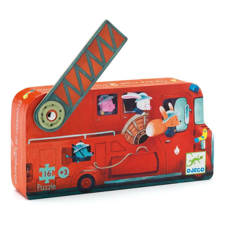 Djeco Puzzle Le camion de pompier - 16 pièces