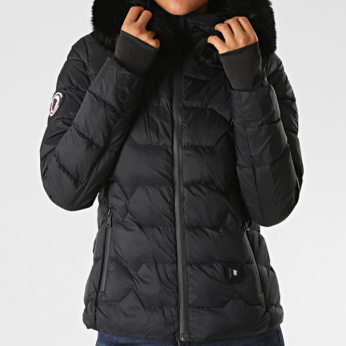 Doudoune Chauffante Capuche Fourrure Femme Val Thorens Bis Noir