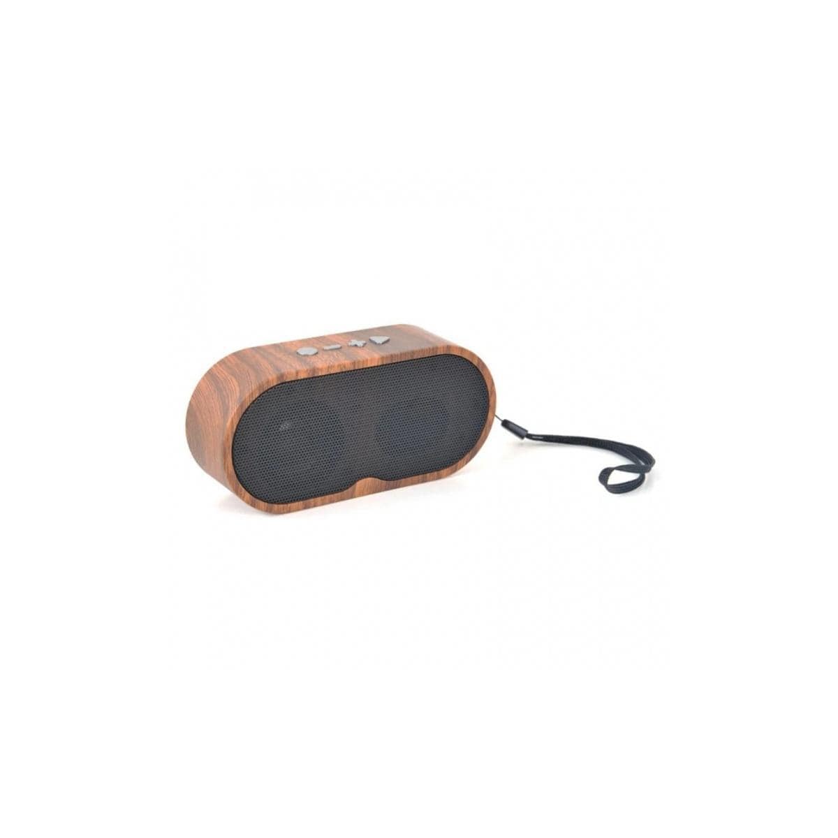 Liten Portabel Bluetooth Høyttaler i Mørkt Tre
