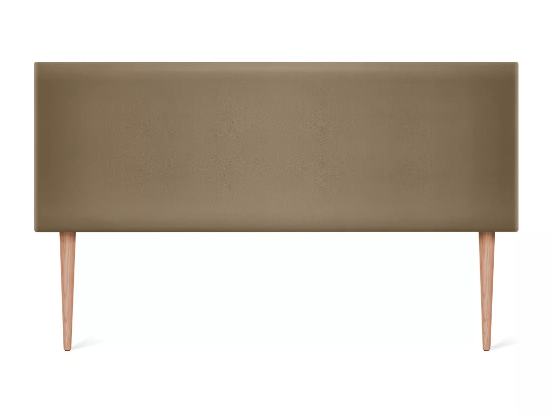 DHOME Tête de lit simili cuir lisse 145x105cm avec pieds Lits 135/140 - Marron Clair