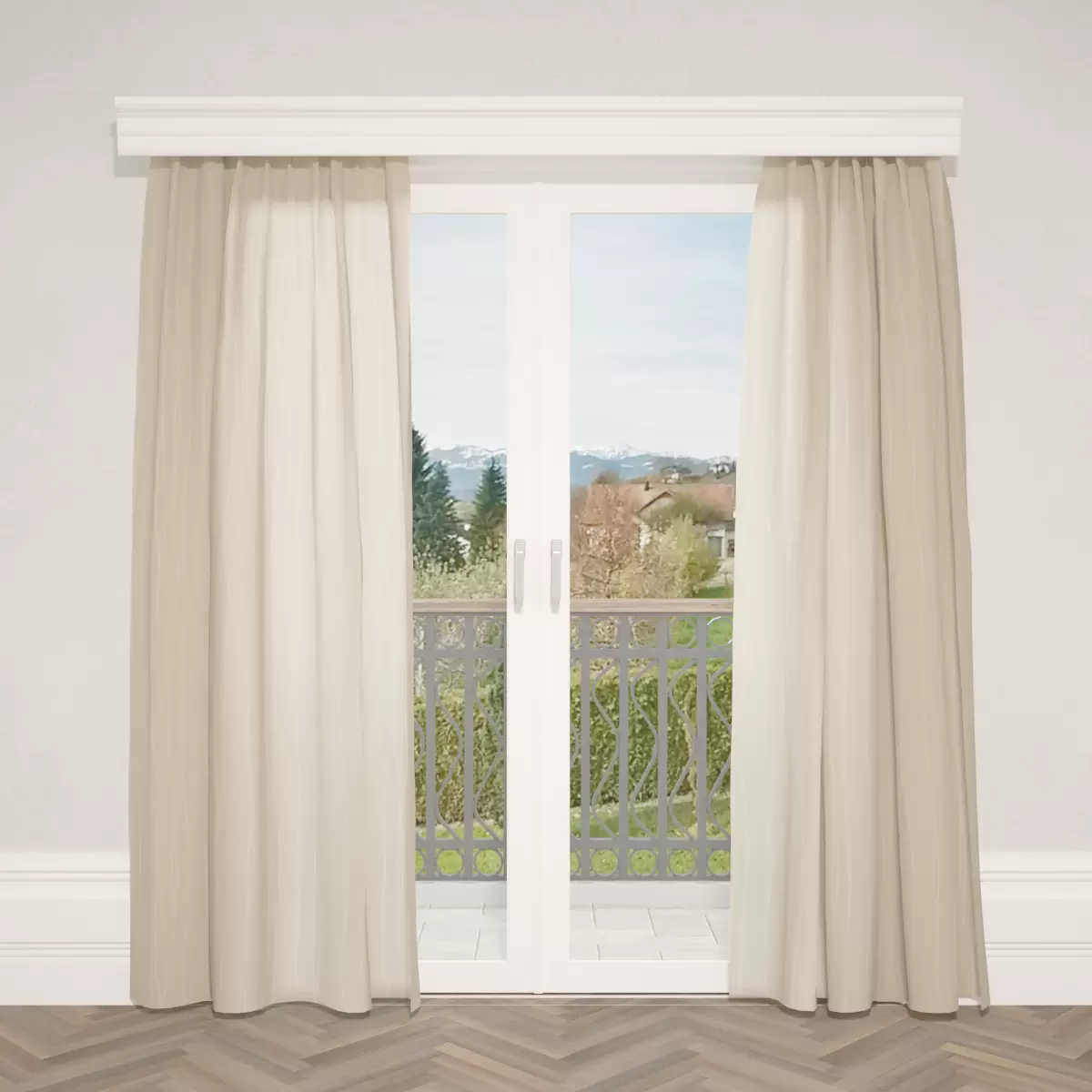 Nachtvorhang Jacquard Stripes Beige