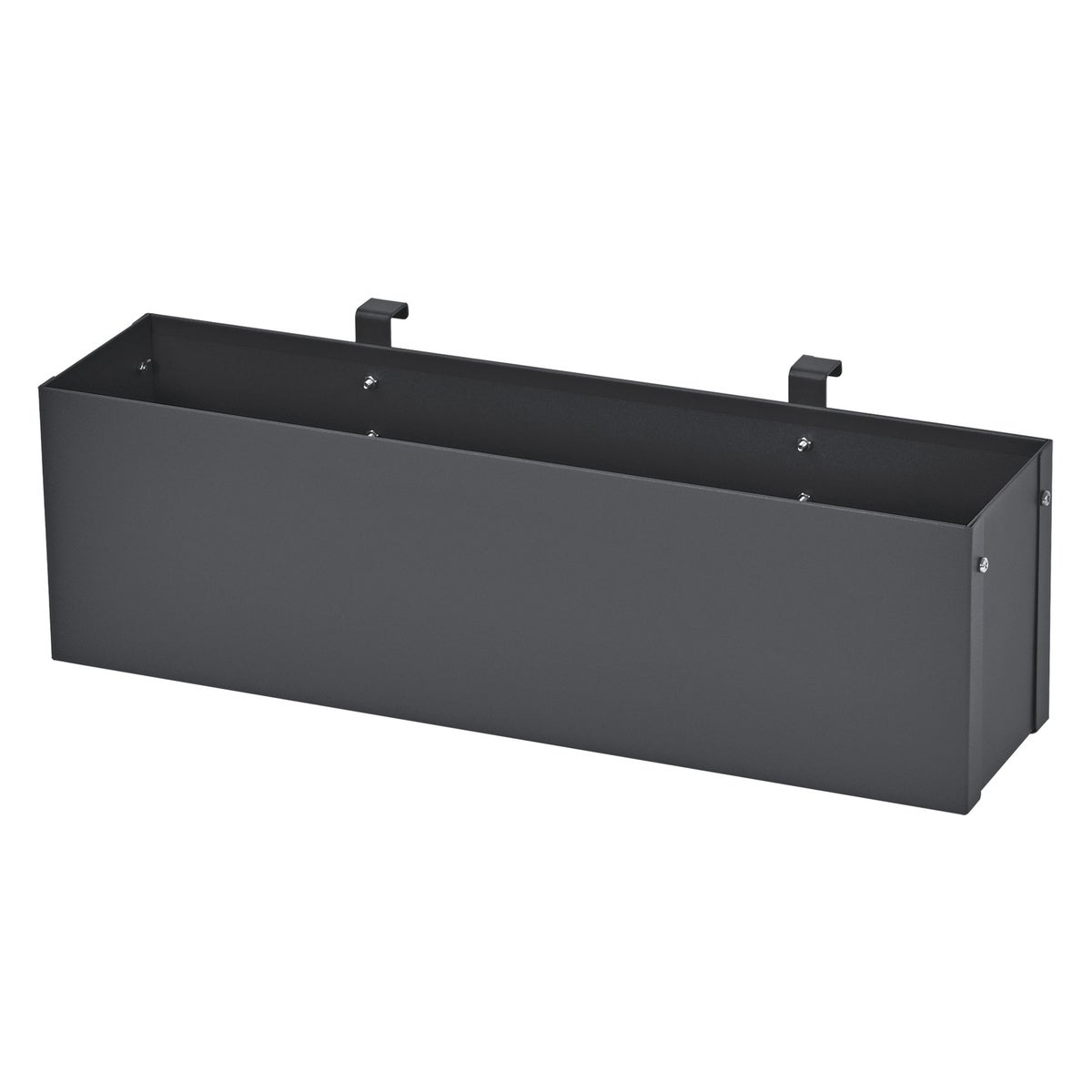 ML-Design bloembak voor bakkenomheining en balkon, staal, 50x12x15 cm, antraciet, met beugel, metalen plantenbak voor bakken, privacyscherm & bakkenopslag, balkonbak, relingbak