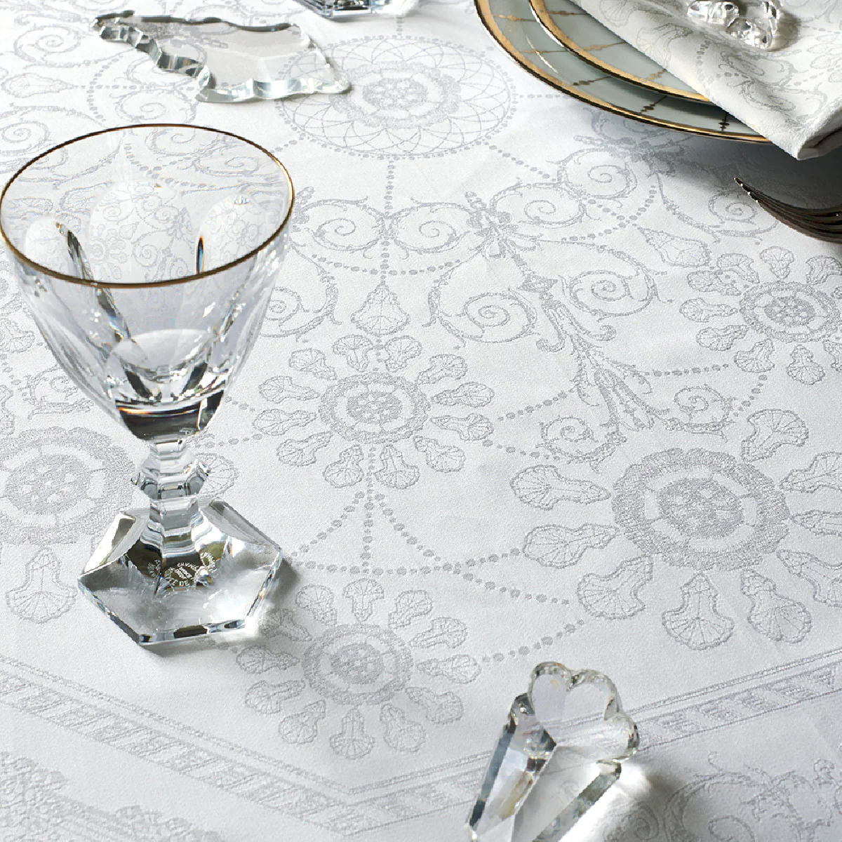 Nappe antitache déperlant coton & autres fibres blanc 172X252 Garnier