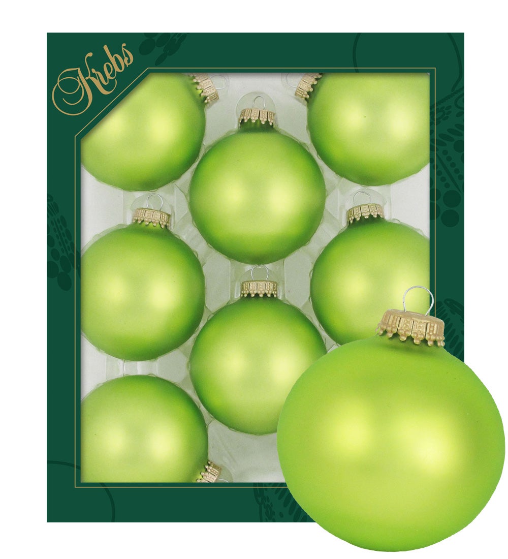 Lichtgroene matte glazen ballen, 7 cm, 8 stuks, kerstballen, kerstversiering, kerstversiering voor in de boom