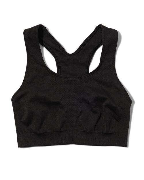 haut de sport sans coutures - support moyen noir