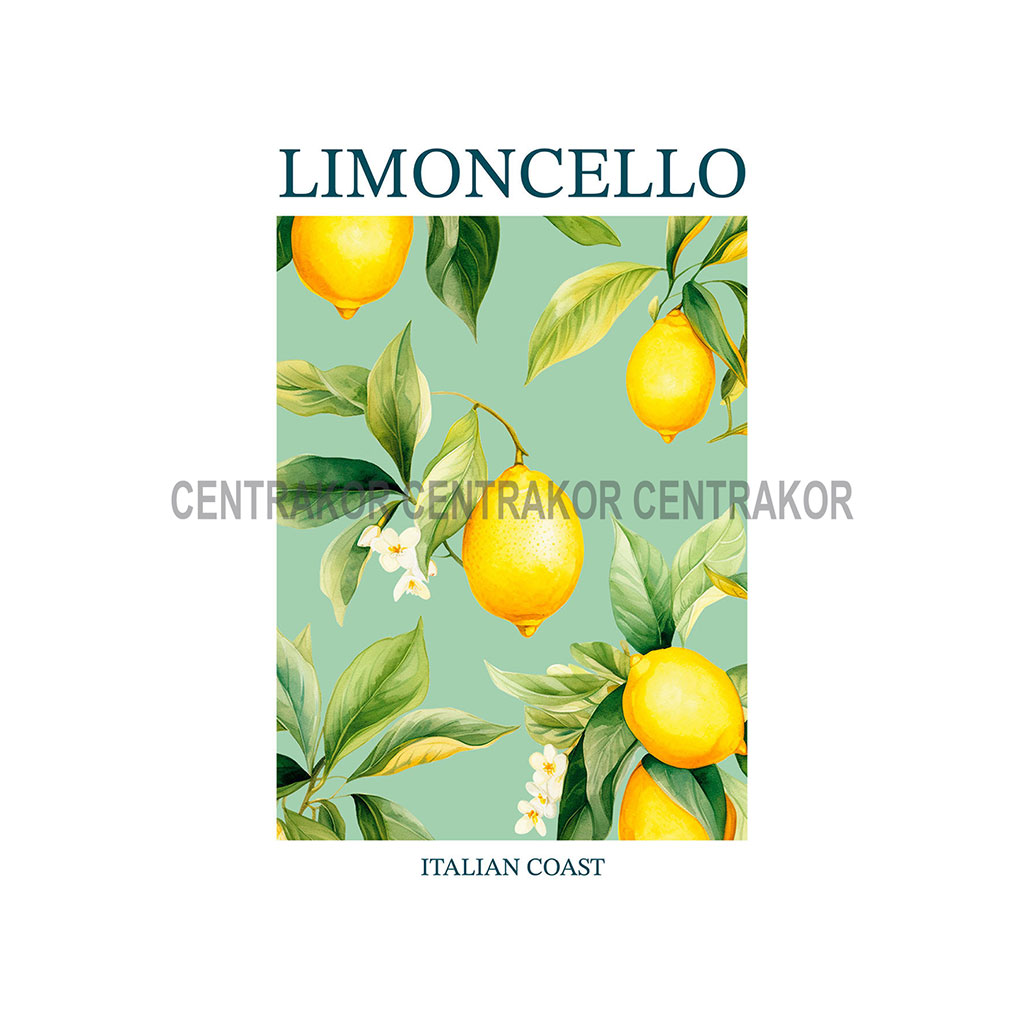 Affiche déco limoncello citrons 21x29.7cm