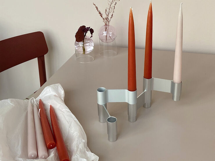 Studio About LINK, CANDLE HOLDER, POLISHED ALUMINIUM, 11060P 223