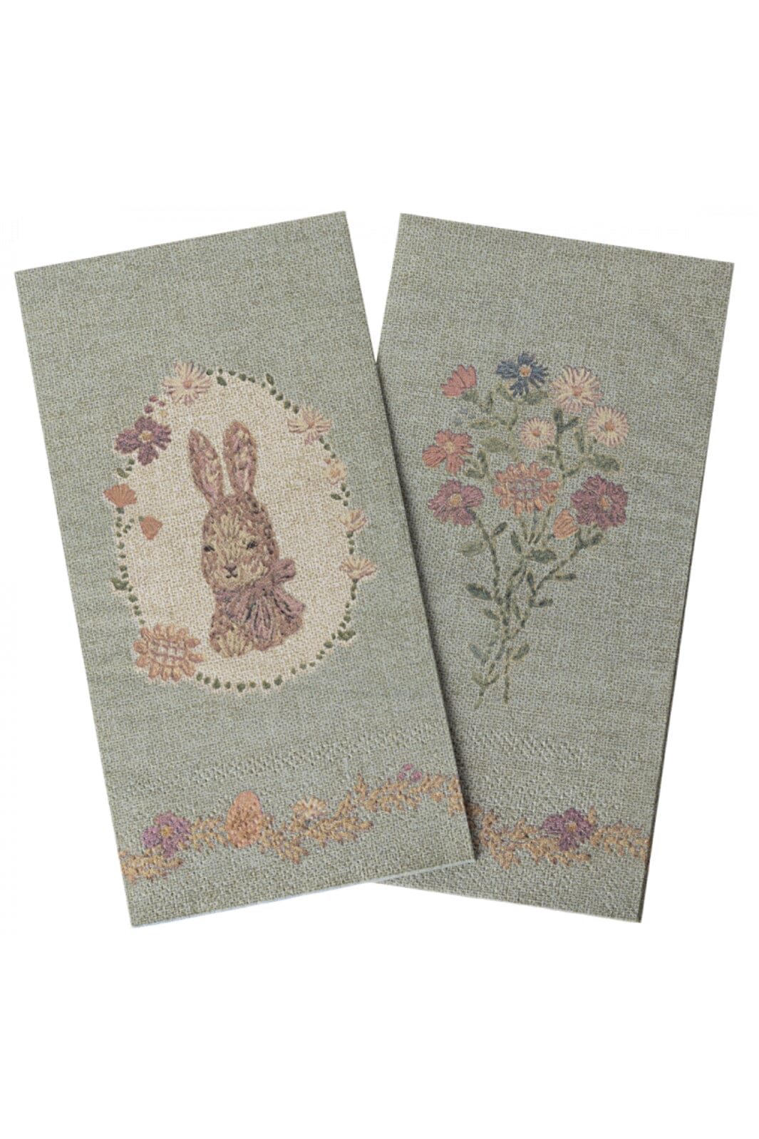 Maileg Napkin, Lapin De Pâques green rose