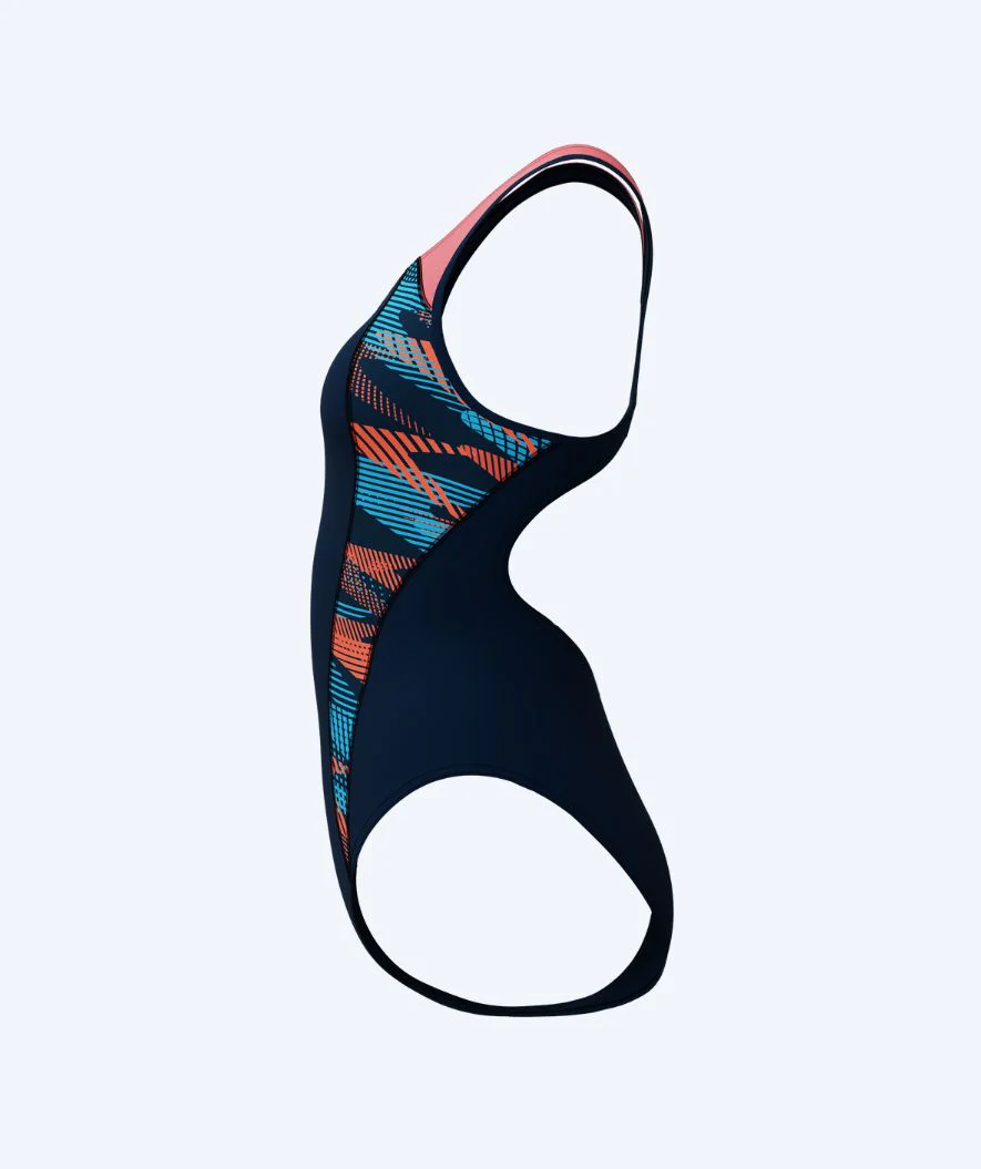 Speedo badedragt til damer - Placement Laneback - Mørkeblå/lyserød