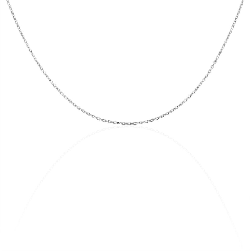 Chaîne Maille Forçat Diamantee Or Blanc