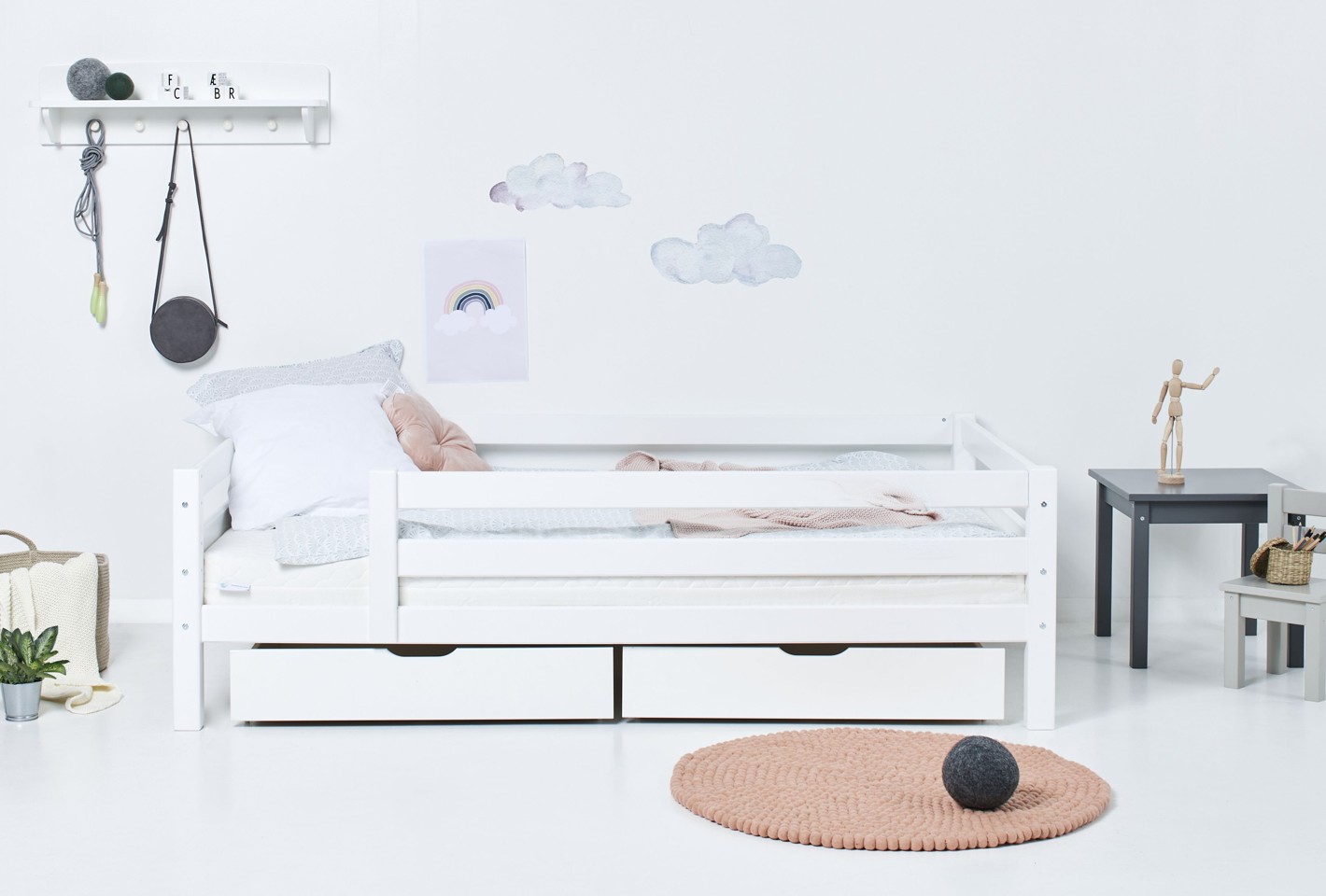 Hoppekids - PREMIUM Sengehest 3/4 90x200 - Hvid
