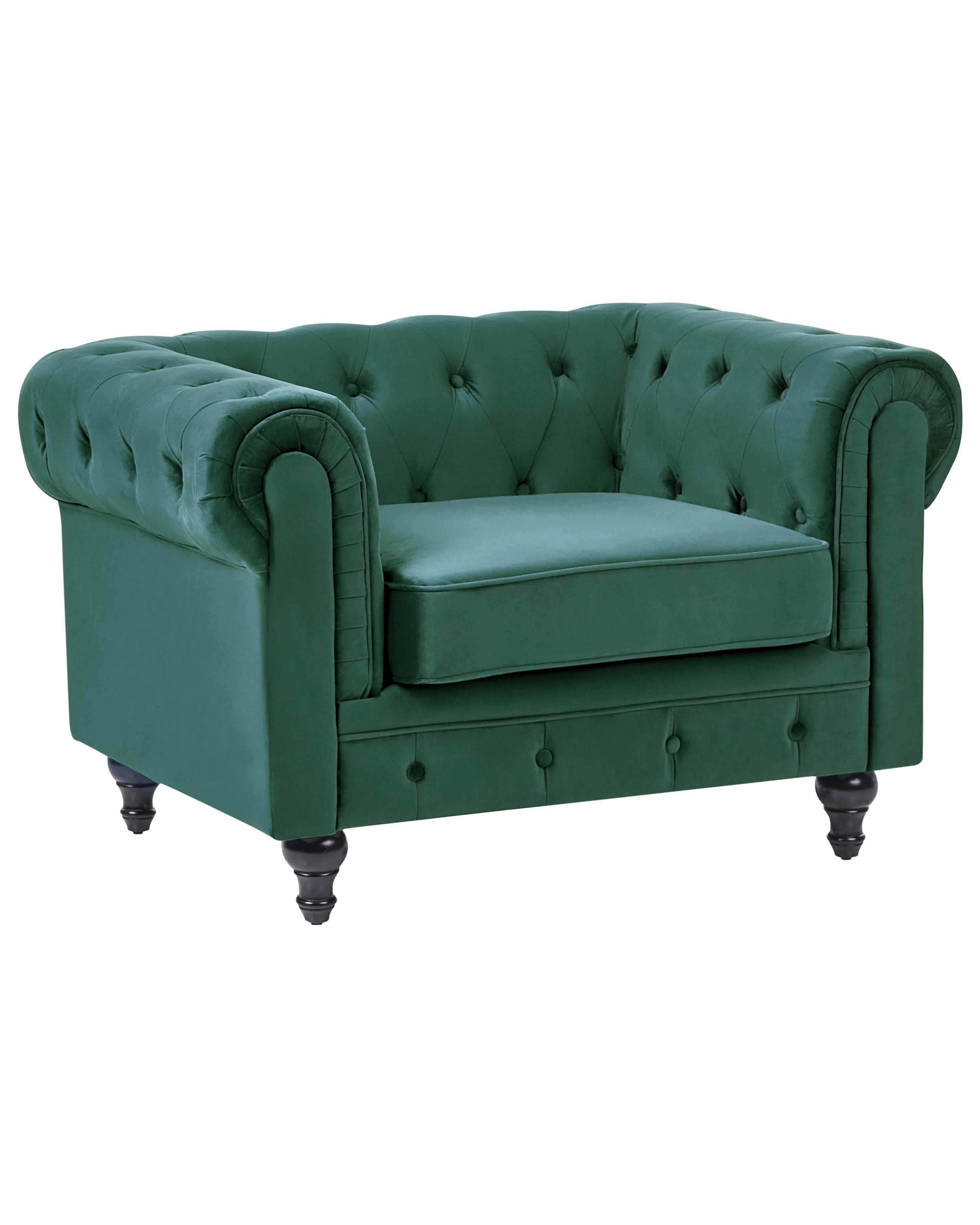 Fauteuil CHESTERFIELD Fluweel Smaragdgroen