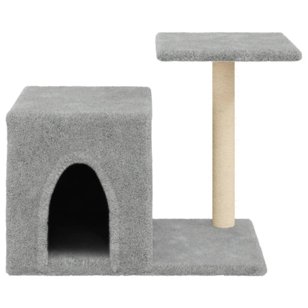 Arranhador para gatos vidaXL com hastes de sisal cinza claro, 50,5 cm