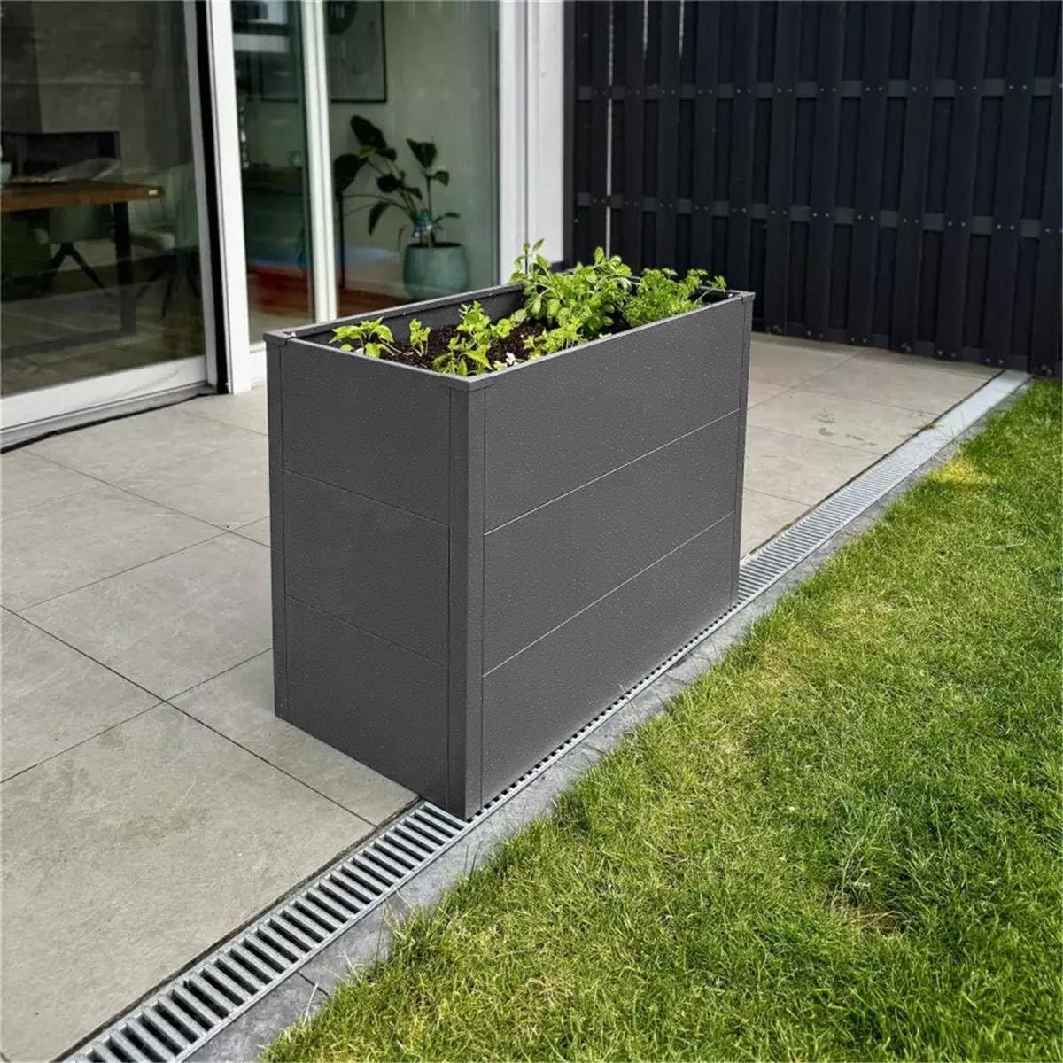 Metzler Hochbeet für den Garten oder Balkon – Stahl in Eisenglimmer | Witterungsbeständiges Metall-Gartenbeet, Pflanzenbeet, Blumenhochbeet | 100 x 50 x 77 cm