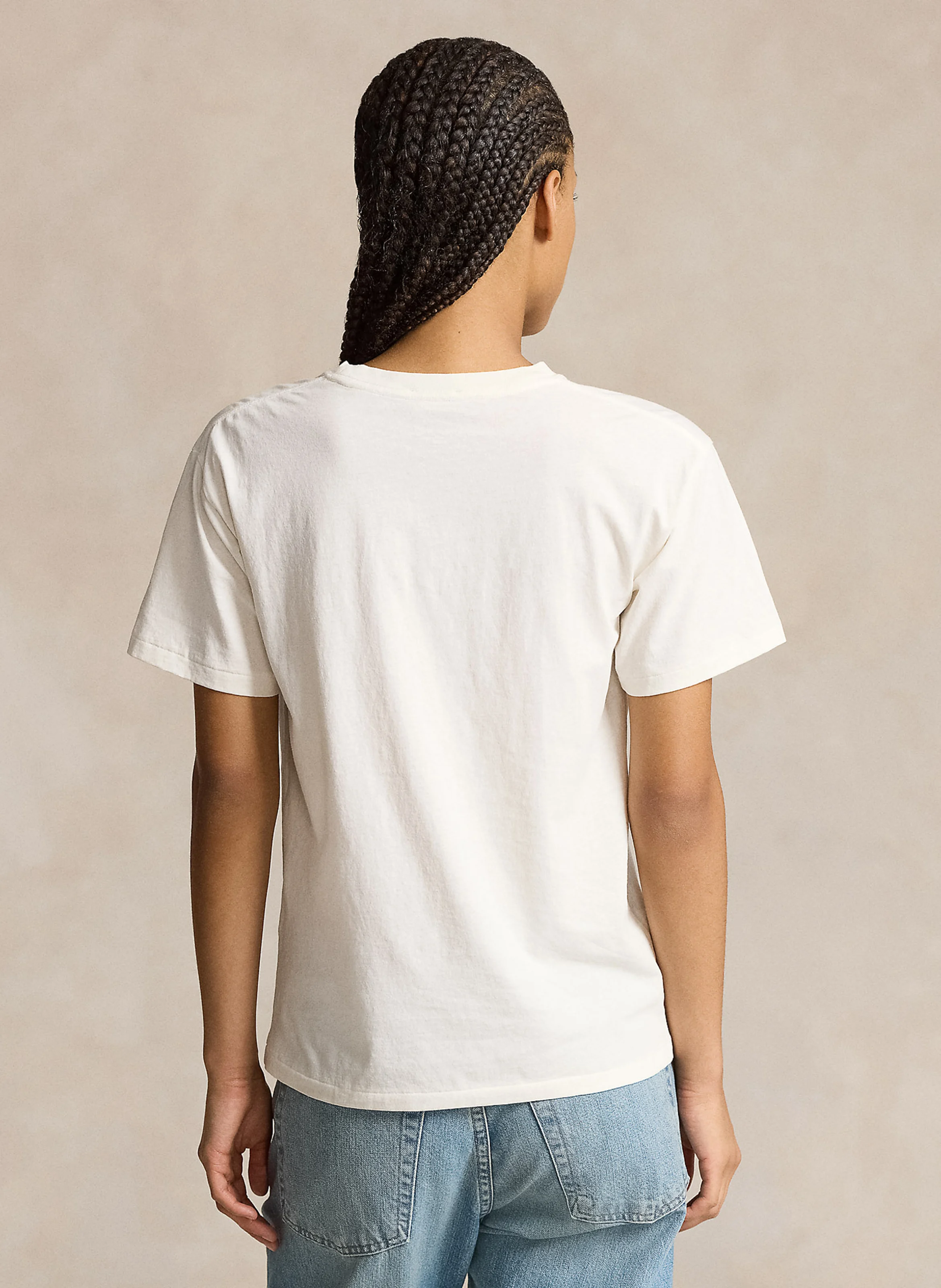 Tee-shirt col rond imprimé en coton | Blanc