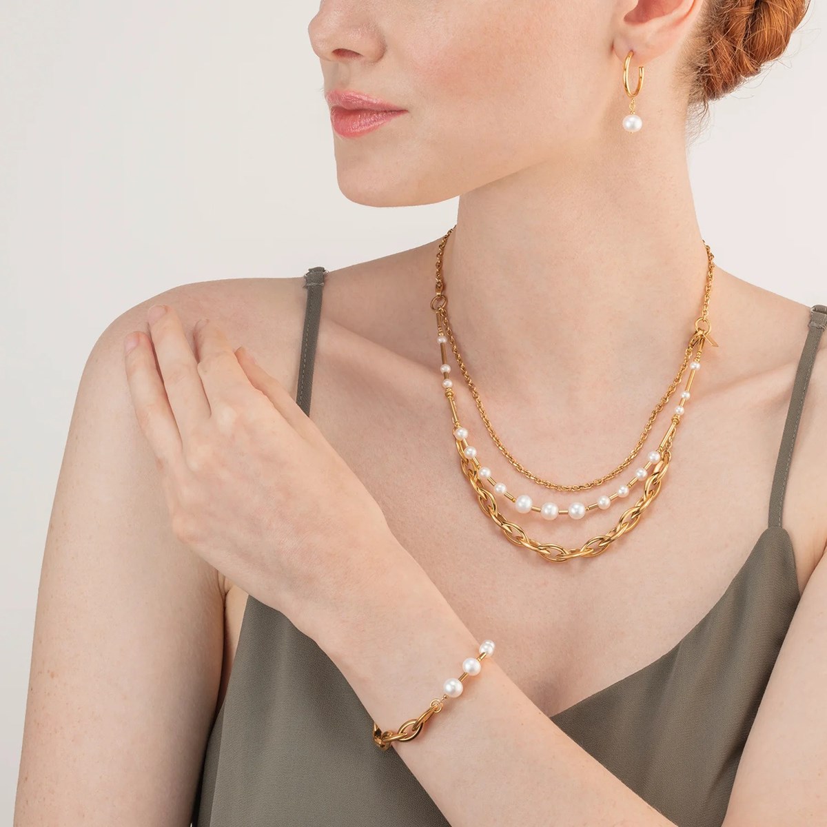 Collier multirangs Coeur de Lion Chunky Chainacier doré