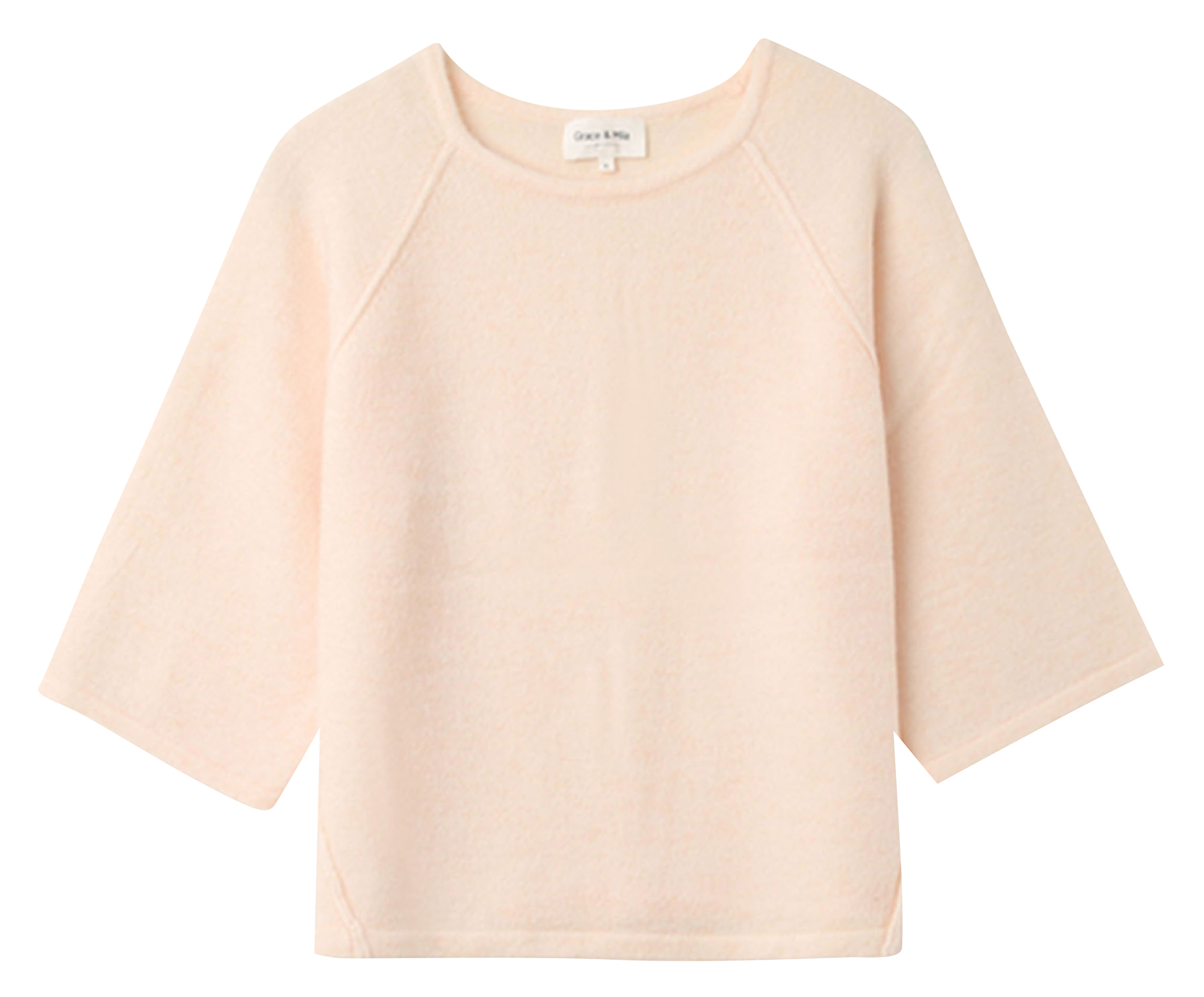 NANOU - Pull col rond ample en maille | Beige