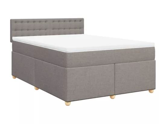 Sommier à lattes de lit avec matelas Taupe 160x200 cm Tissu