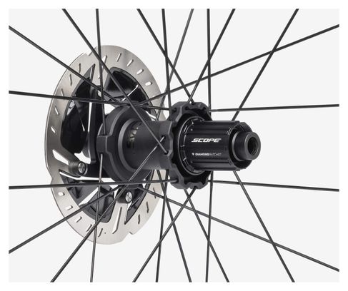 Paire de Roues Scope R3 700c | 12x100 - 12x142 mm | CenterLock | Noir/Blanc