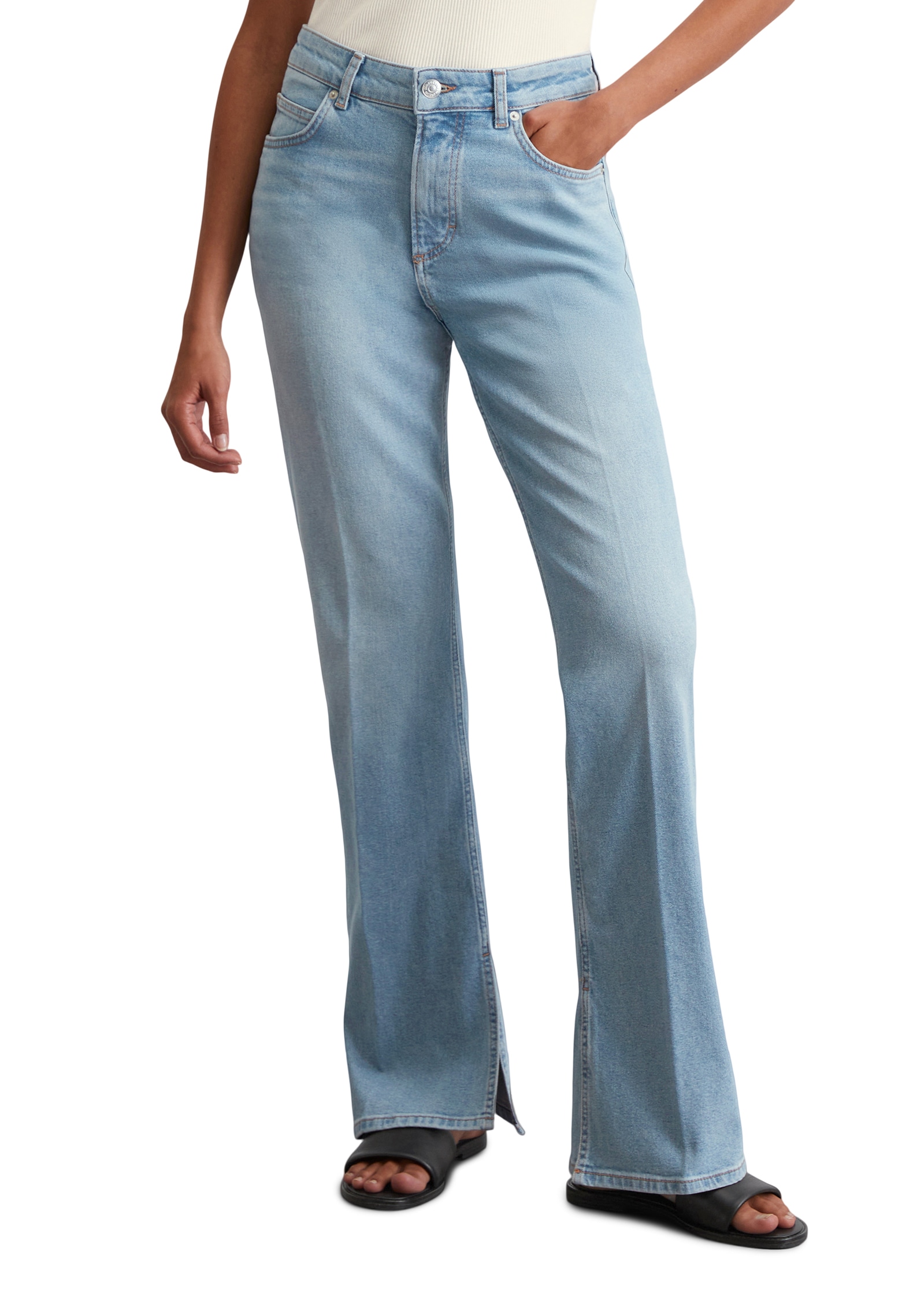 Marc O'Polo Bootcut-Jeans »Kiruna«, Schlitze an der Beininnenseite, hohe Leibhöhe