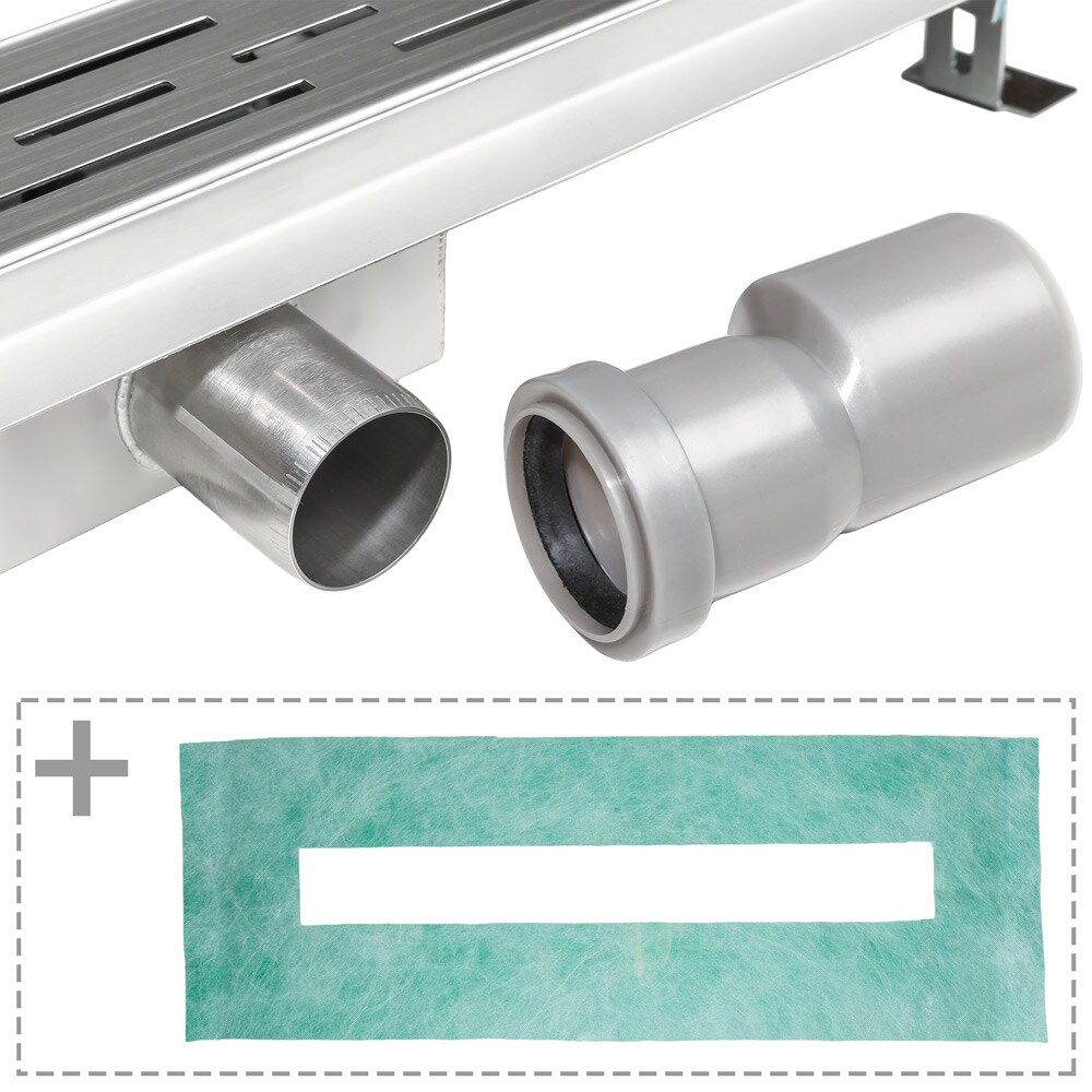 tectake® Duschrinne, aus Edelstahl, Inklusive Geruchsstop und Haarsieb, einfache Reinigung