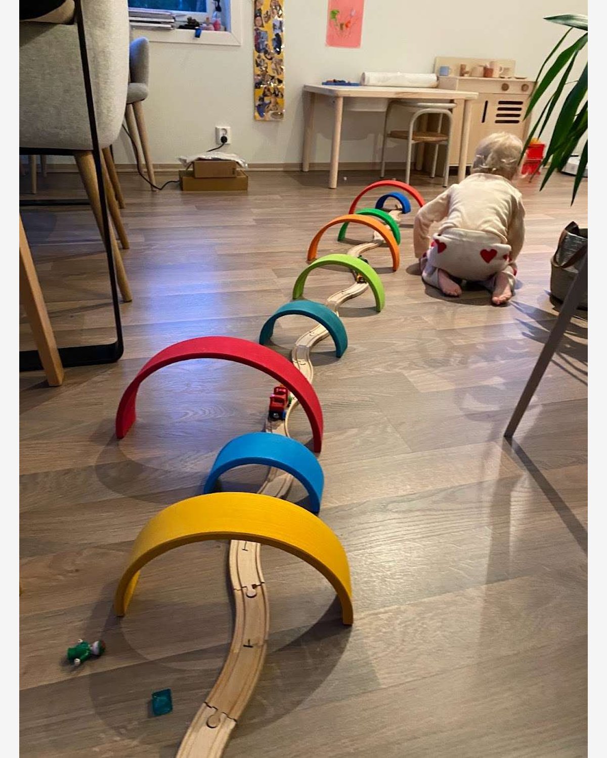 Regnbue Stor Orginal – Stableleke i Tre | Montessori Leker