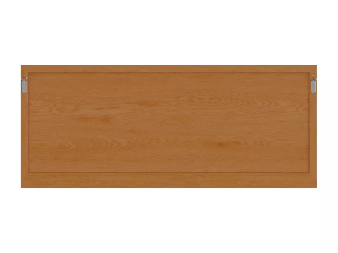 Miroir mural avec tablette en bois de chêne - L. 120 x H. 50 cm - Naturel - JIAO