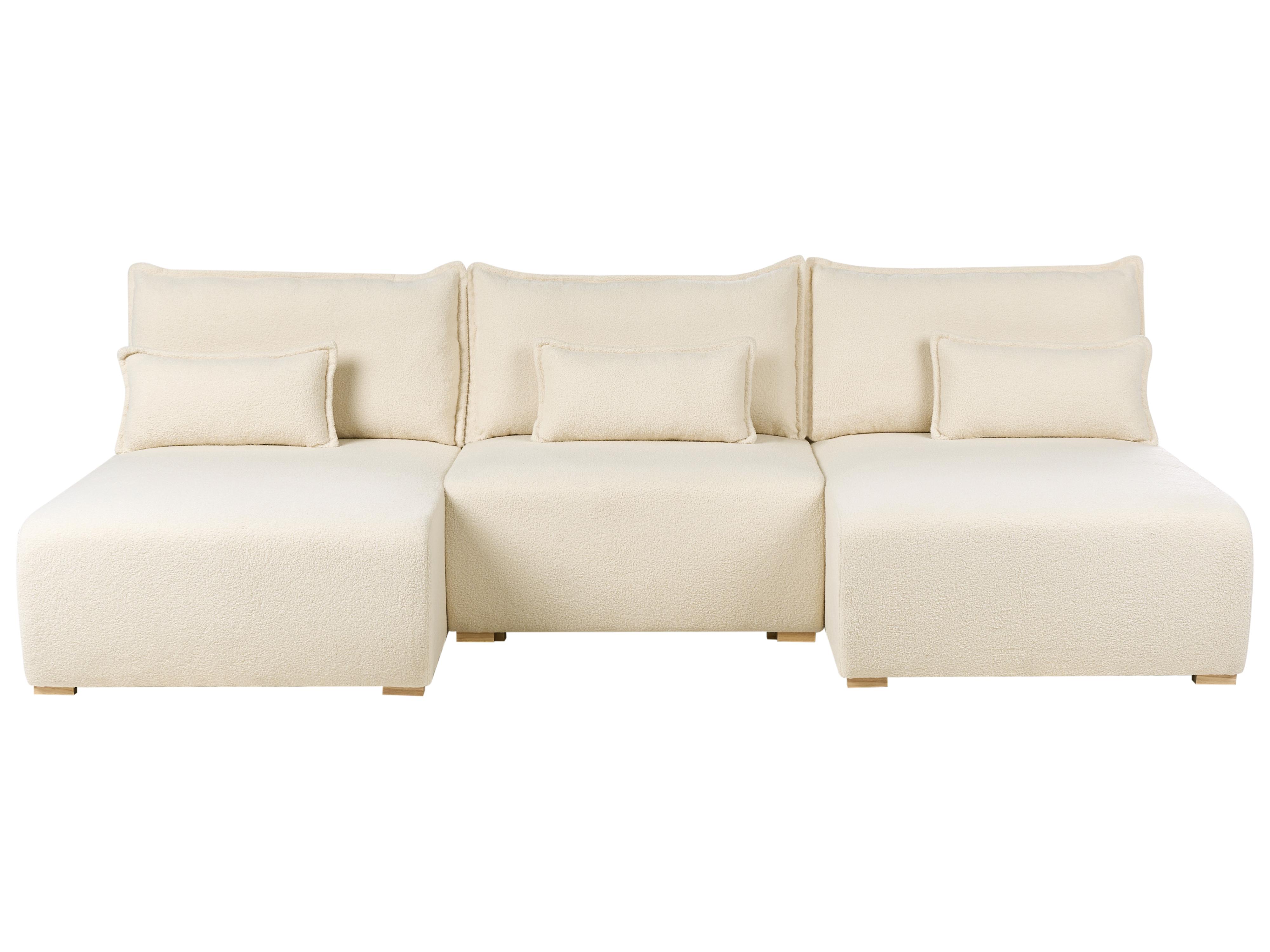 Modulaire U-vormige bank NERBO Bouclé Gebroken wit