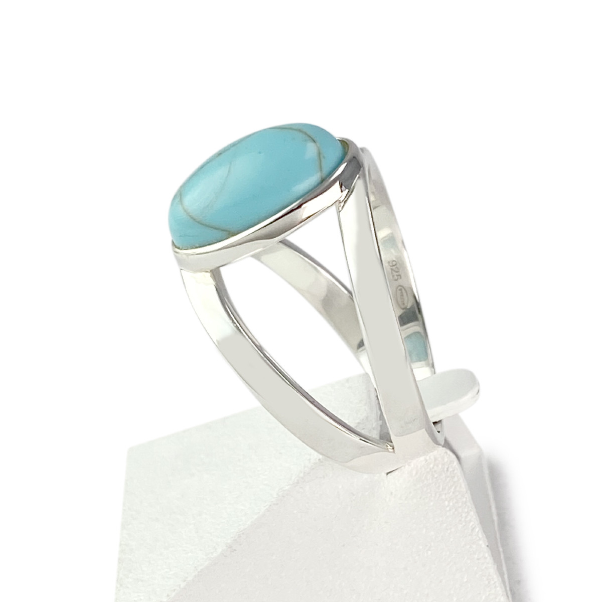 Bague d'occasion argent 925 turquoise reconstituée